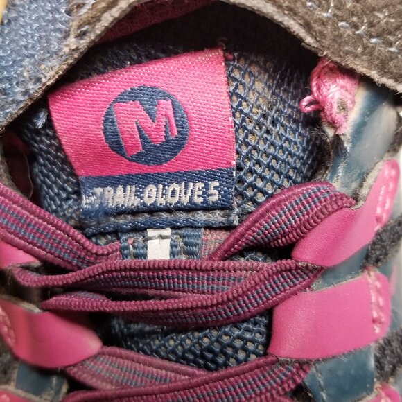 Merrell Girl's Size 12 Hiking Running Shoes Blue & Pink - Picture 11 of 12